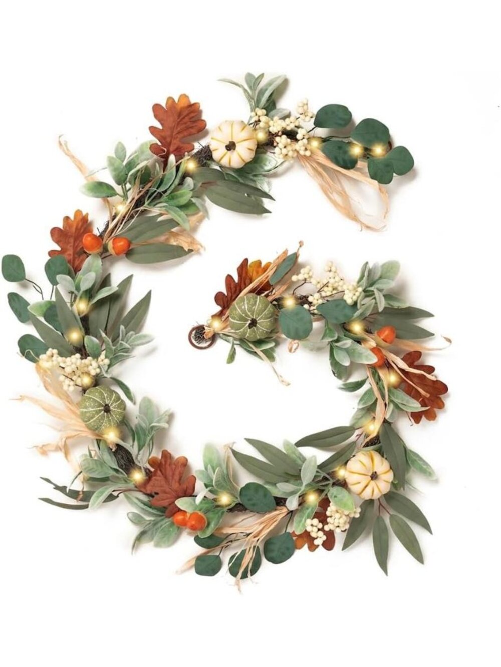 Fall Garland for Mantle with Pumpkins